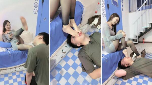 【Lel】脚插嘴裸足踩狗脸脚踩喂食-97LZTD-97724