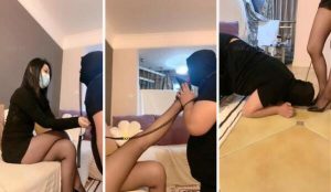 【金佳恩】白领S-黑丝高跟脚下崇拜狠虐乳-97LZTD-97928