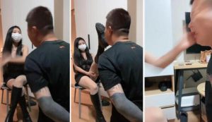 【莉宝儿】长靴肉丝美腿踩下跪狂抽耳光强制闻鞋-97LZTD-98005