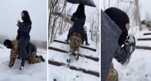 【辣姐】冰天雪地公开处刑惩罚狗-97LZTD-98008