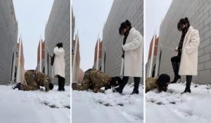 【辣姐】冰天雪地虐狗被路人偶遇-翻车-97LZTD-98009