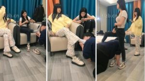 【阳阳】姐妹花臭脚臭袜辱-鞭打转胯骑马踩踏-97LZTD-98062