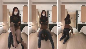【晓雅】长靴女神-人肉坐垫碾压踩数据线抽夹手指-97LZTD-98075