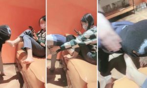 【子衿】双奴-狂舔酸奶脚踩踏插嘴脚耳光-97LZTD-98170