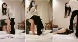 【梓晨】脏运动鞋踩虐闻鞋子骑马-97LZTD-98175