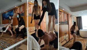 【小雅老师】双主VS双奴-骑马比赛坐垫俯卧撑踩踏【双视角版】-97LZTD-98291