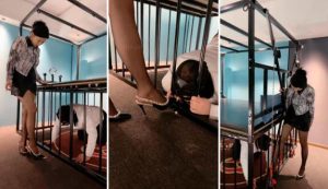 【潘妮女王】车模S-黑丝高跟诱惑-圈养狗笼-97LZTD-98568