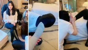 【蜜糖情侣】清理脏长靴品尝裸足-97LZTD-98836