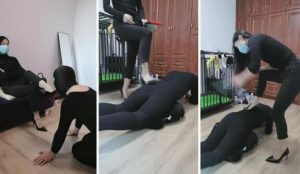 【凌儿女神】鞭打转胯碾压踩狗头手铐反绑抽耳光关狗笼-97LZTD-98967