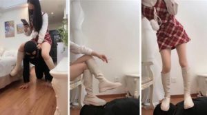 【婪s】丝袜泡茶脚踩蛋糕赏赐口水烟灰长靴踩踏多角度舔脚-97LZTD-98980