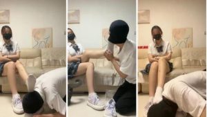 【雯雯】JK学生主-清理脏鞋强制闻鞋舔白袜裸足-97LZTD-99025