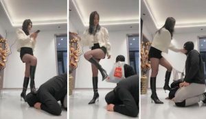 【思诺】暴虐双奴-高跟长靴踩抽耳光转胯人肉坐垫迷恋丝袜-97LZTD-99073