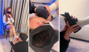 【栗子】皮鞋白袜洛丽塔-踩狗头闻舔白袜耳光-97LZTD-99127