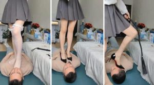 【半糖】小白鞋及膝袜-踩踏滴蜡脚底喂食-97LZTD-99223