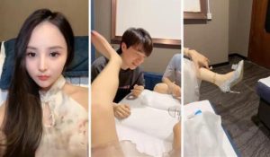 【冰冰】当素人技师面前虐男友-闻丝袜舔高跟脚耳光【完整版】-97LZTD-99283