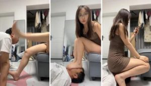 【南南】小白鞋超臭白袜闻舔脚插嘴臭脚捂脸骑狗脖-97LZTD-99290