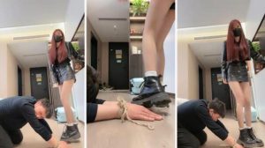 【苏西】捆绑马丁靴白袜踩狗爪毁容式踩狗脸高跟踩-97LZTD-99478