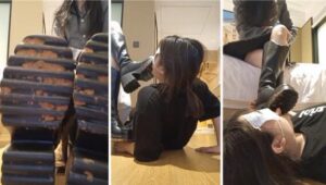 【小哈宝】脏泥靴底碾手强迫女慕舔踩喂食-97LZTD-99797
