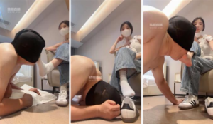 【妍妍】脏鞋捂臭袜气味辱-掐乳-97LZTD-146108