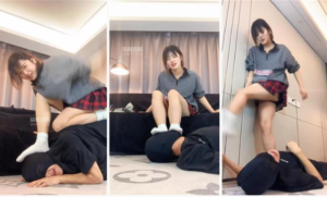 【女生也能很暴力】长靴白袜美腿踢踹虐-97LZTD-147100