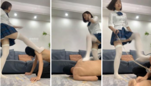 【女生也能很暴力】学生妹白丝玩虐骚奴-97LZTD-247305