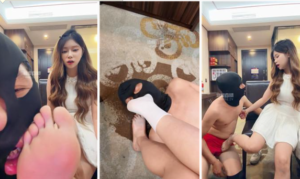 【欣婷Sama】小白鞋白袜气味辱-吃烟灰-腿绞-97LZTD-35485