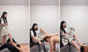 【广州慕丝工作室】长腿模特高帮鞋碾压踩踏-97LZTD-35581