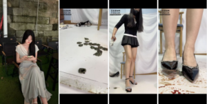 【灵ling】超美灵汐黑色短裙两双高跟虐小乌龟-97LZTDGXFC-00000313271166