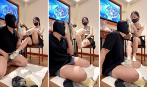 【可可公主】伸脚头套虐-没换袜子下班健身-97LZTDGXFC-00000313272577
